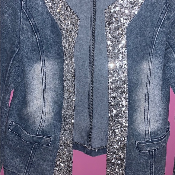 Sequined Denim Jacket - Picture 2 of 4